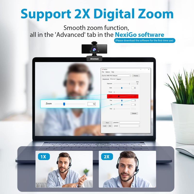 NexiGo N660 1080P Business Webcam, Dual Microphone & Privacy Cover, USB FHD Web Computer Camera, Plug and Play, for Zoom/Skype/Teams/Webex, Laptop MAC PC Desktop - Image 2